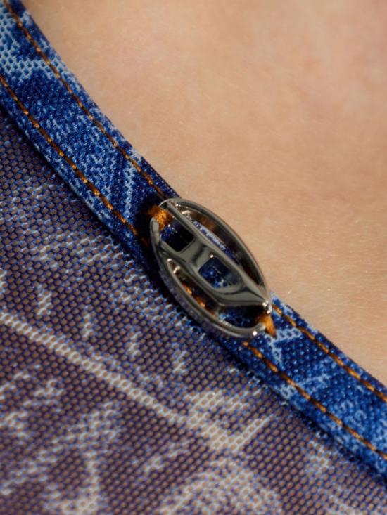  디젤 반팔 티셔츠 프린트 티셔츠 블루 - DIESEL