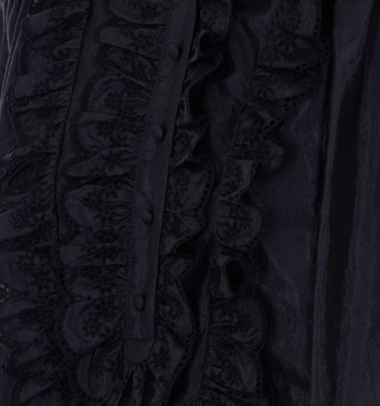  끌로에 블라우스 개더드 러플 태피터 탑 블랙 - CHLOE