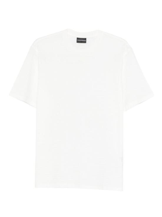  엠포리오 아르마니 반팔 티셔츠 로고 코튼 티셔츠 화이트