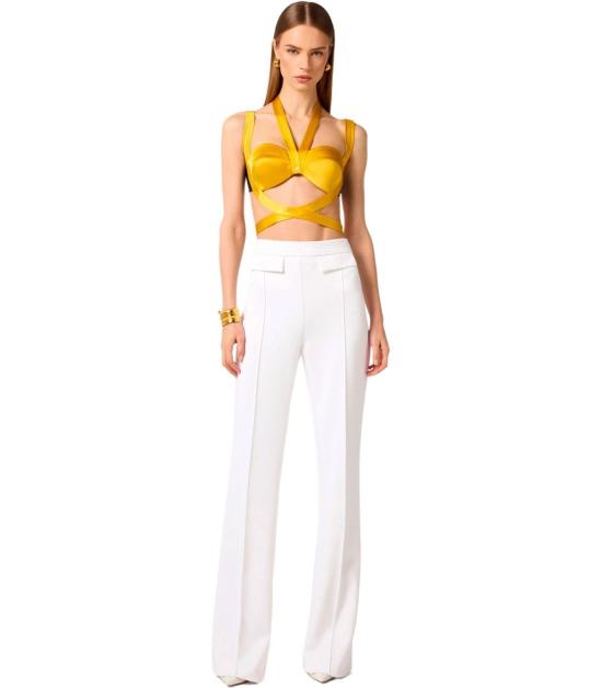 26SS 엘리자베타프랜치 스트레이트 팬츠 PA17161E2 360 40 Ivory - ELISABETTA FRANCHI
