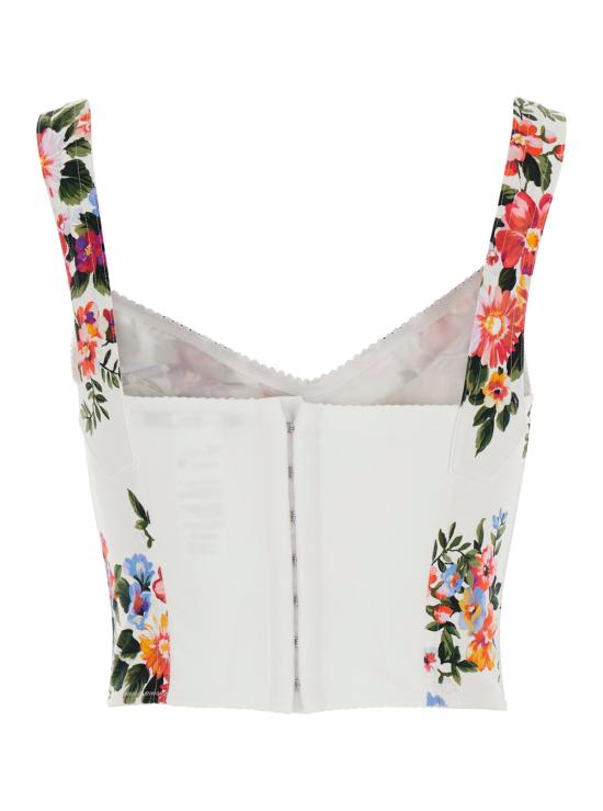 26SS 돌체앤가바나 플라워 부케 프린트 코튼 뷔스티에 탑 F7BB1THS5UUHA5ZO Multicolor - DOLCE & GABBANA