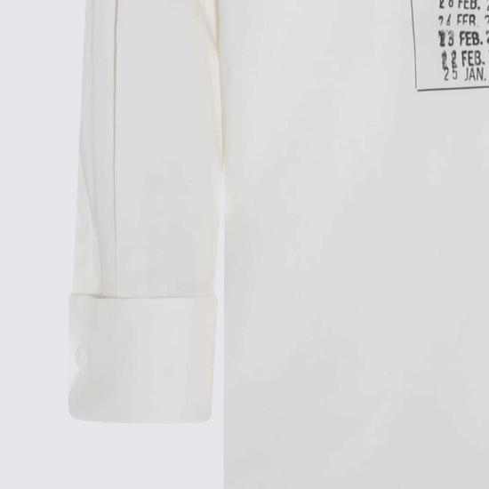  MM6 메종마르지엘라 탑 Mm6 메종 마르지엘라 화이트 코튼 셔츠 - MM6 MAISON MARGIELA