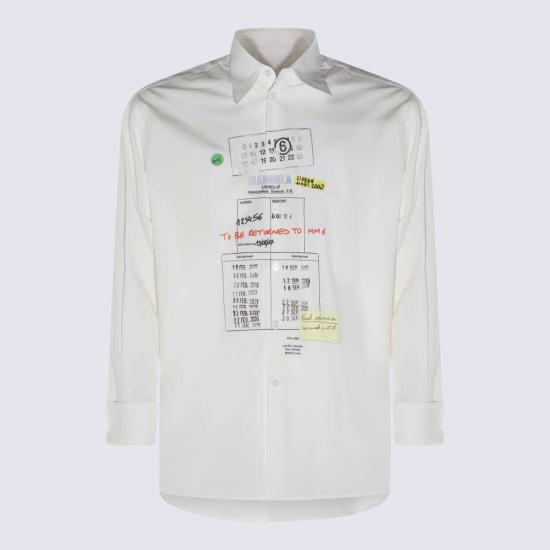  MM6 메종마르지엘라 탑 Mm6 메종 마르지엘라 화이트 코튼 셔츠