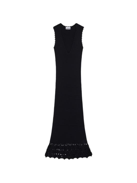 26SS 가니 롱 원피스 A1030474 099 Black