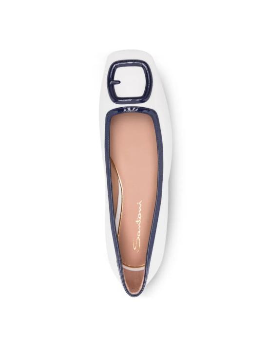 26SS 산토니 플랫 슈즈 WAMA72065HA1NRTT I75 WHITE - SANTONI