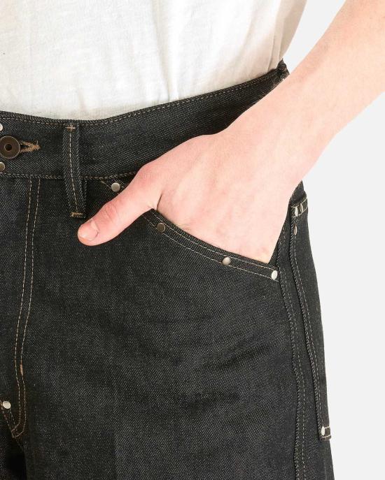  르메르 데님 팬츠 스터드 장식이 있는  와이드 팬츠 - LEMAIRE