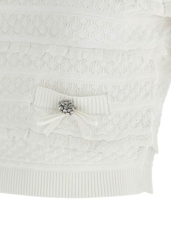  셀프 포트레이트 블라우스 포인트엘 니트 탑 화이트 - SELF PORTRAIT