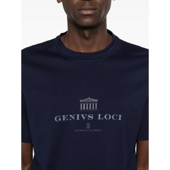  브루넬로 쿠치넬리 반팔 티셔츠 티셔츠 블루 - BRUNELLO CUCINELLI