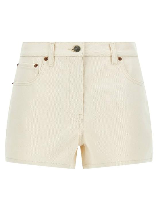  발렌티노 가라바니 데님 숏팬츠 V골드 쇼츠 베이지
