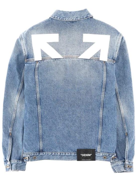 오프화이트 데님 자켓 프린트 데님 재킷 - OFF WHITE