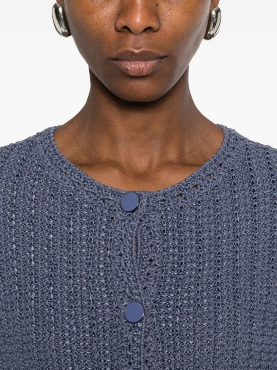  엠포리오 아르마니 수트 자켓 코튼 블렌드 블레이저 블루 - EMPORIO ARMANI