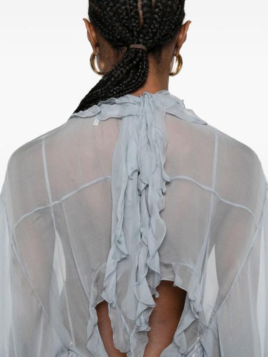  끌로에 숏 원피스 실크 숏 드레스 클리어 블루 - CHLOE