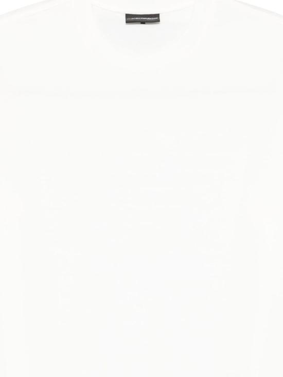  엠포리오 아르마니 반팔 티셔츠 로고 코튼 티셔츠 화이트 - EMPORIO ARMANI