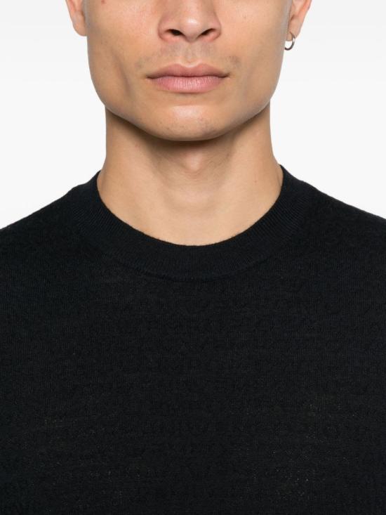  엠포리오 아르마니 스웨터 울 크루넥  블루 - EMPORIO ARMANI