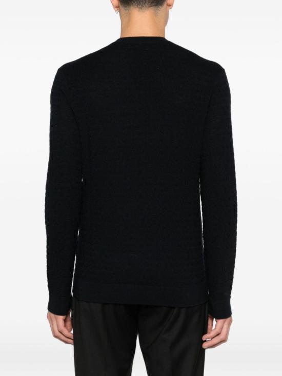  엠포리오 아르마니 스웨터 울 크루넥  블루 - EMPORIO ARMANI