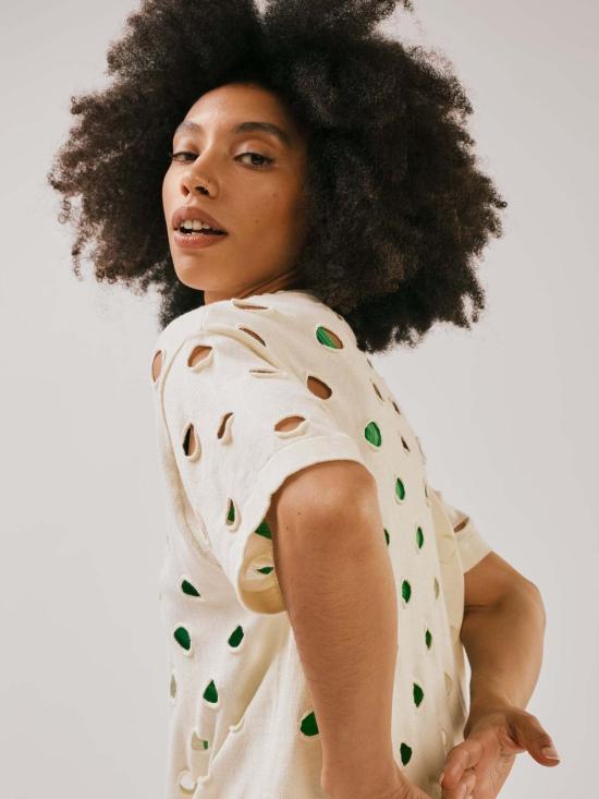  DEGEN 반팔 티셔츠 데겐 코튼 바인드 오프 티 클라우드