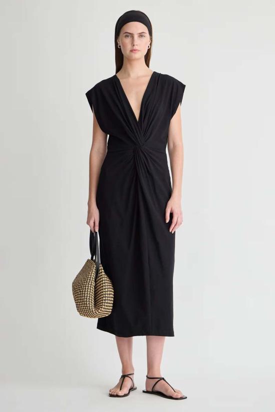  어피스 어파트 롱 원피스 Apiece Apart Margit Twist Front Column Dress - APIECE APART