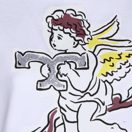  토리버치 반팔 티셔츠 화이트 코튼 티셔츠 - TORY BURCH