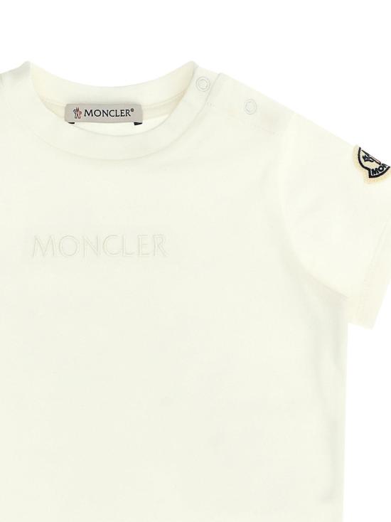  [키즈] 몽클레어 티셔츠 몽클레르 로고 자수 아동용 티셔츠 (화이트) - MONCLER