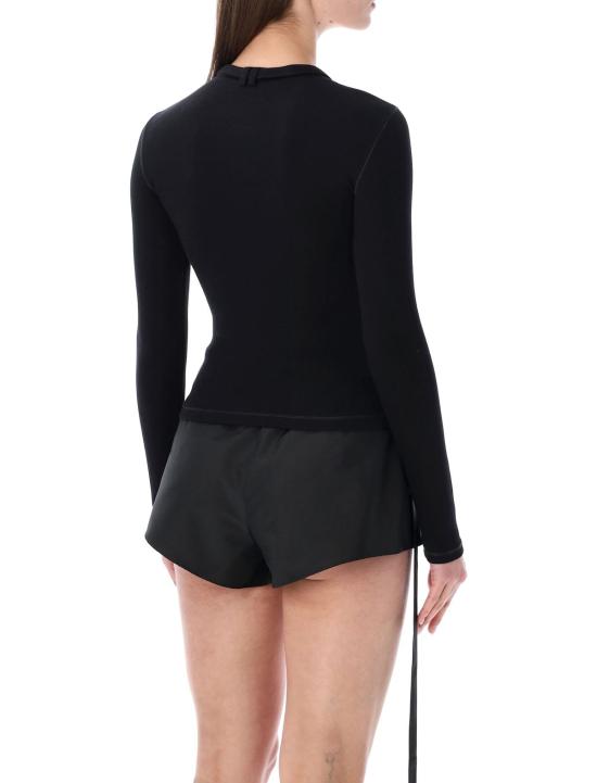  디젤 긴팔 티셔츠 T 이아라 Ls 긴팔 골지 면 탑 블랙 - DIESEL