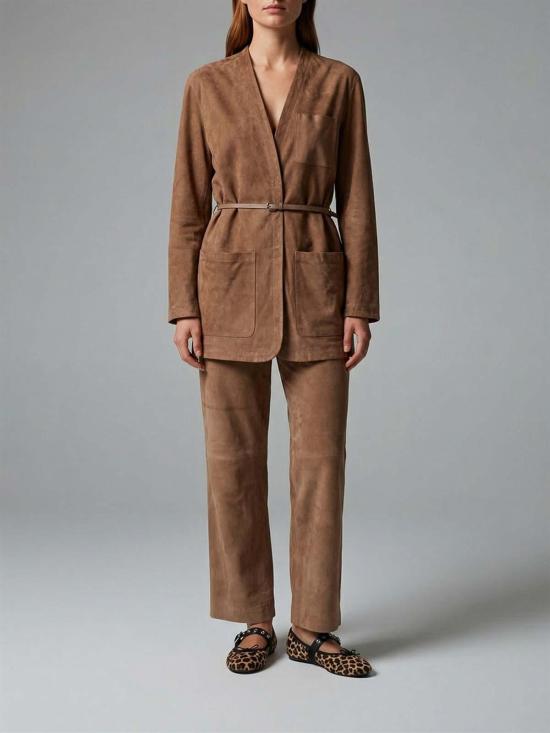 26SS 만조니24 가죽 자켓 26PM213L43L8 Brown - MANZONI24