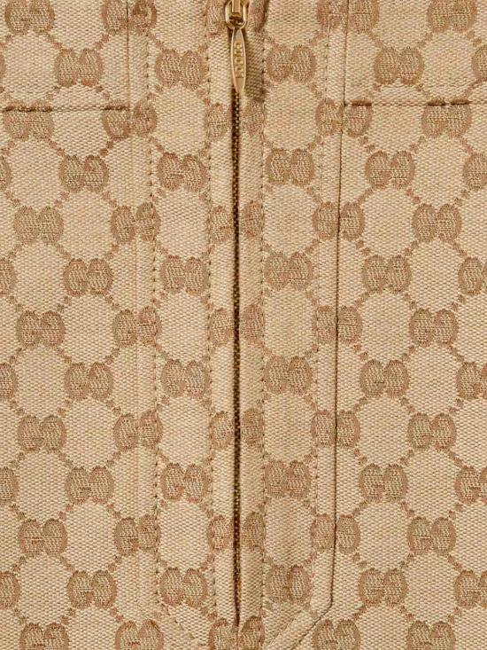 26SS 구찌 GG 코튼 캔버스 패브릭 미디 스커트 864256ZAUSC2061 Beige - GUCCI