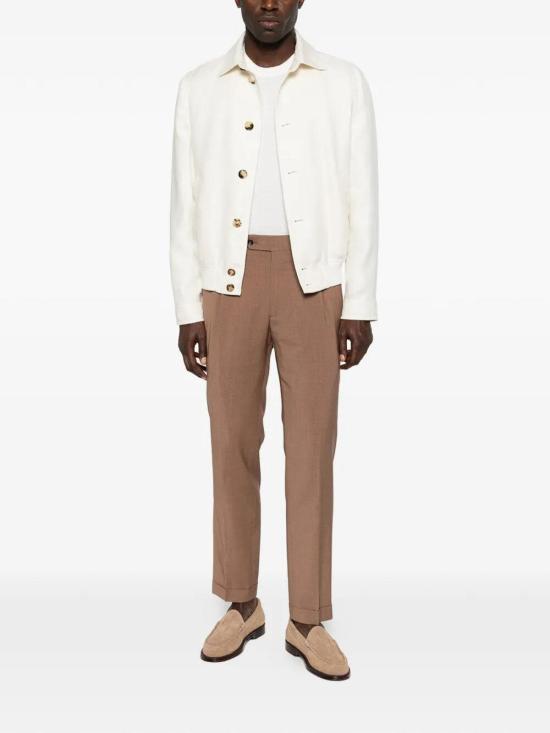 26SS 브루넬로 쿠치넬리 콘트라스트 디테일 코튼 니트 티셔츠 M29805200CO312 White - BRUNELLO CUCINELLI