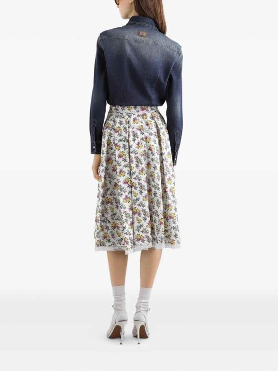 26SS 돌체앤가바나 미디 스커트 F4DA8THS5T9HA5XL White - DOLCE & GABBANA