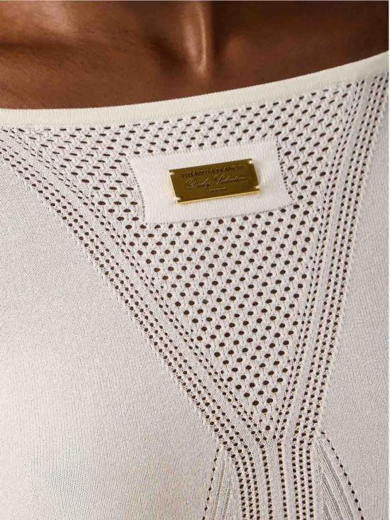 26SS 엘리자베타프랜치 탑 MK71W61E360 Cream - ELISABETTA FRANCHI