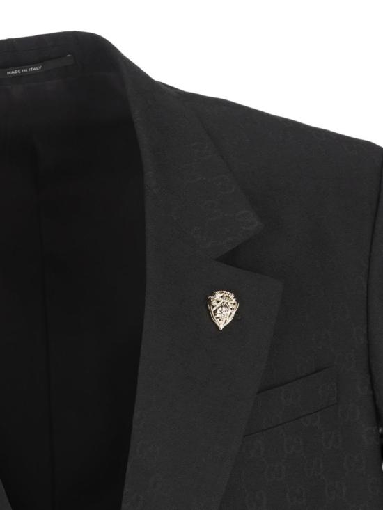  구찌 수트 자켓 GG 울 싱글 브레스트 블레이저 블랙 - GUCCI