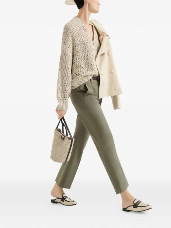 26SS 브루넬로 쿠치넬리 스트레이트 팬츠 MA126P8854C9253 Green - BRUNELLO CUCINELLI