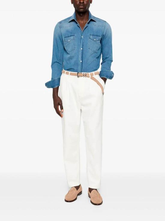 26SS 브루넬로 쿠치넬리 스트레이트 팬츠 M277PK2310C7210 Cream - BRUNELLO CUCINELLI