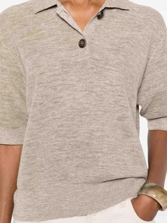 26SS 브루넬로 쿠치넬리 탑 M8Q257105C6898 Beige - BRUNELLO CUCINELLI