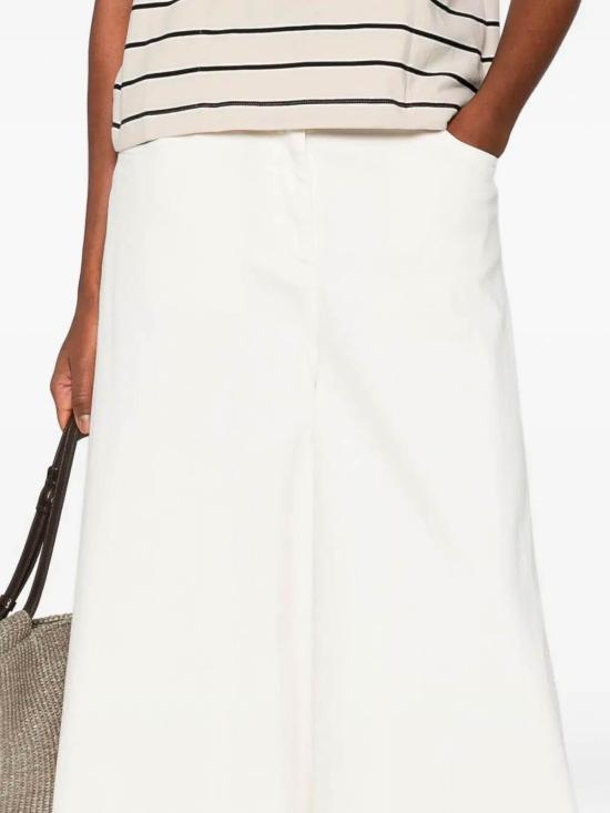 26SS 브루넬로 쿠치넬리 스트레이트 팬츠 MH137P4073C1101 White - BRUNELLO CUCINELLI