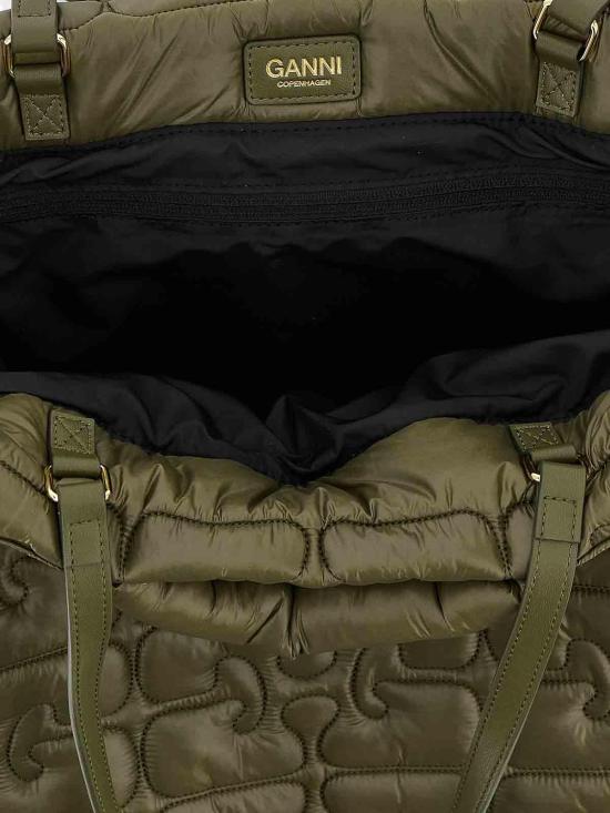 26SS 가니 퀼티드 리테크 XXL 토트백 B2080003861 Green - GANNI