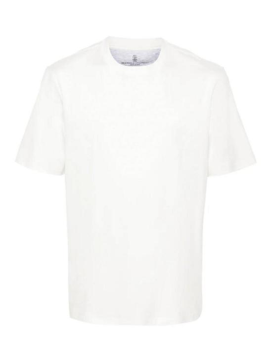 26SS 브루넬로 쿠치넬리 코튼 저지 크루넥 티셔츠 M0B131308C7220 Cream