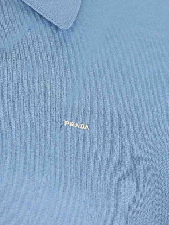 26SS 프라다 슈퍼파인 울 폴로 셔츠 UMF14818DYSOOOF0154 Light Blue - PRADA