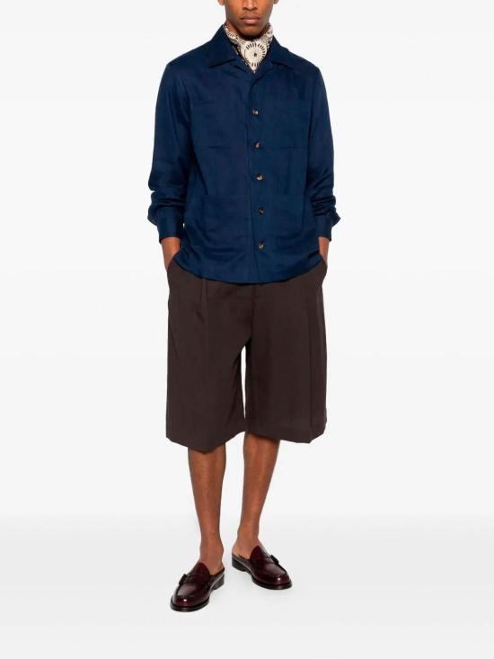 26SS 브루넬로 쿠치넬리 긴팔 셔츠 MM6840648C011 Dark Blue - BRUNELLO CUCINELLI