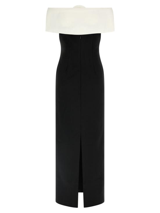  셀프 포트레이트 롱 원피스 크레이프 플라워 맥시 드레스 화이트/블랙 - SELF PORTRAIT