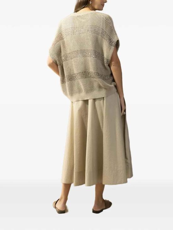 26SS 브루넬로 쿠치넬리 탑 M58772820CKH72 Beige - BRUNELLO CUCINELLI