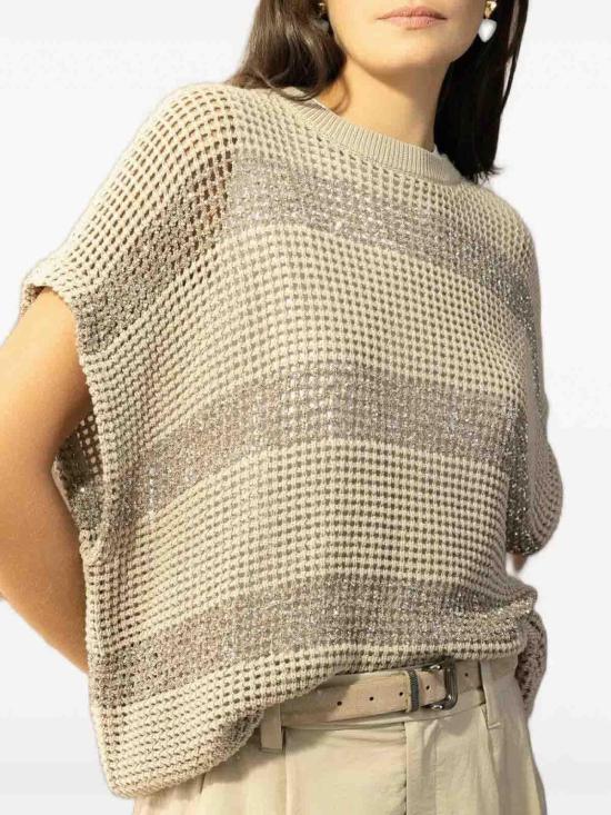 26SS 브루넬로 쿠치넬리 탑 M58772820CKH72 Beige - BRUNELLO CUCINELLI