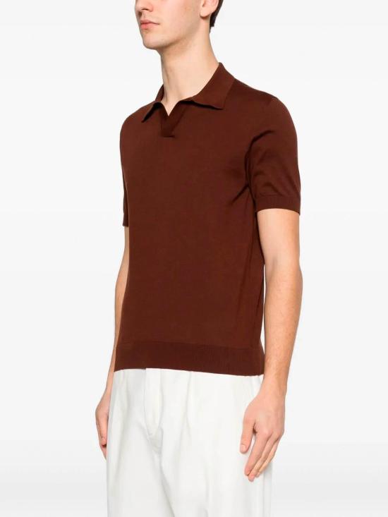26SS 피아젠차 폴로 티셔츠 M1540001001170 Dark Brown - PIACENZA 1733