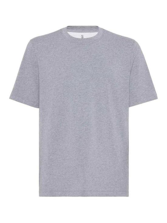 26SS 브루넬로 쿠치넬리 코튼 저지 크루넥 티셔츠 M0B131308C8190 Grey