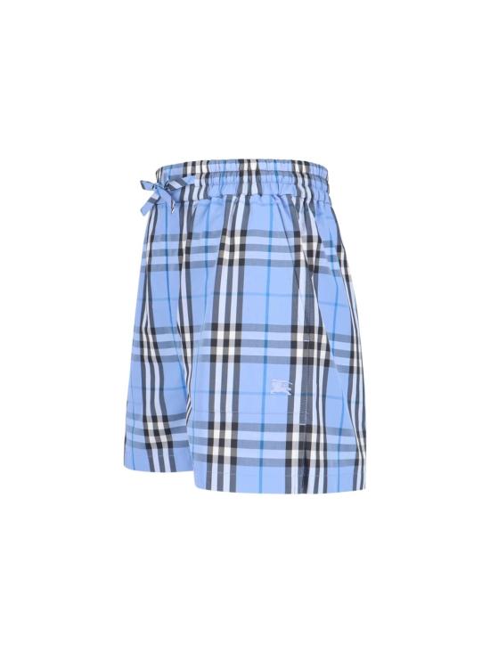  버버리 숏팬츠 체크 반바지 블루 - BURBERRY