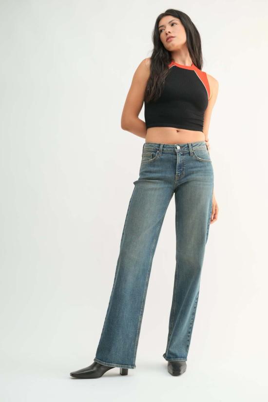  저스트 블랙 데님 데님 팬츠 롱 기장 빈티지 스트레이트 빈티지 미디엄 - JUST BLACK DENIM