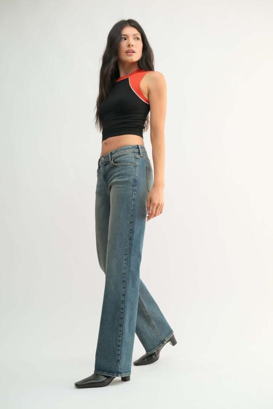  저스트 블랙 데님 데님 팬츠 롱 기장 빈티지 스트레이트 빈티지 미디엄 - JUST BLACK DENIM