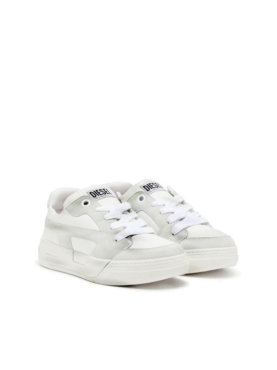 26SS 디젤 D-Ollie 디스트레스드 스니커즈 레더 스웨이드 Y03796P7625 T1002 BRGHTWHITE - DIESEL