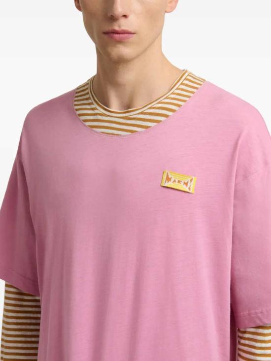 26SS 마르니 반팔 티셔츠 HUMU0365QXUTL015 MUSTARD - MARNI