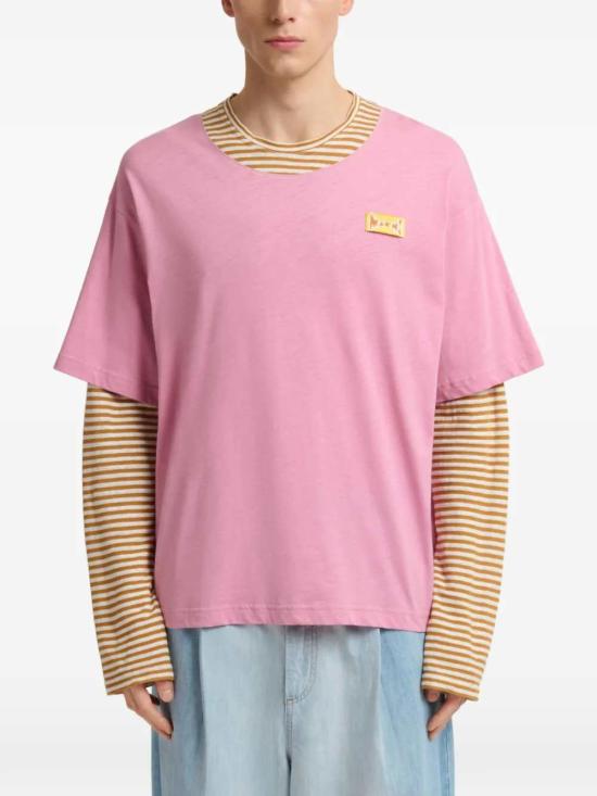 26SS 마르니 반팔 티셔츠 HUMU0365QXUTL015 MUSTARD - MARNI