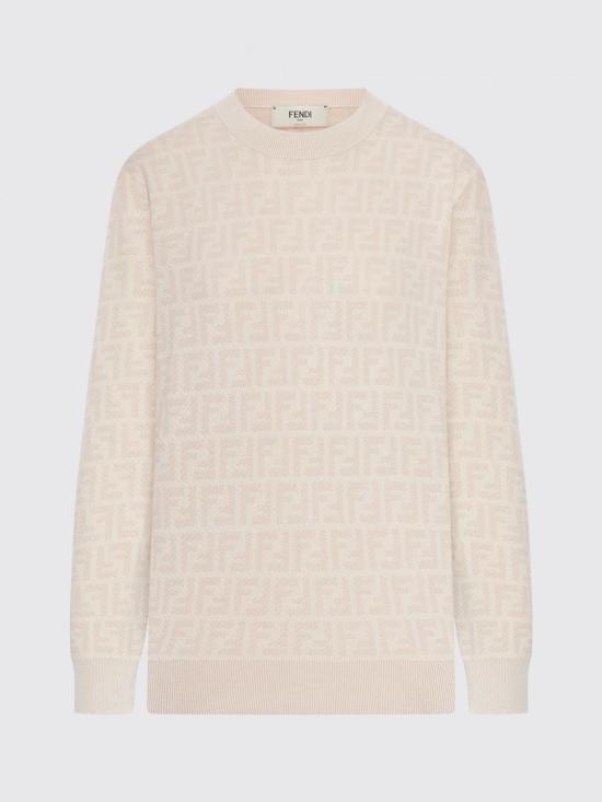 26SS 펜디 FF 울 실크 스웨터 FZXE39 AYM1 F1UKC PINK DOM - FENDI